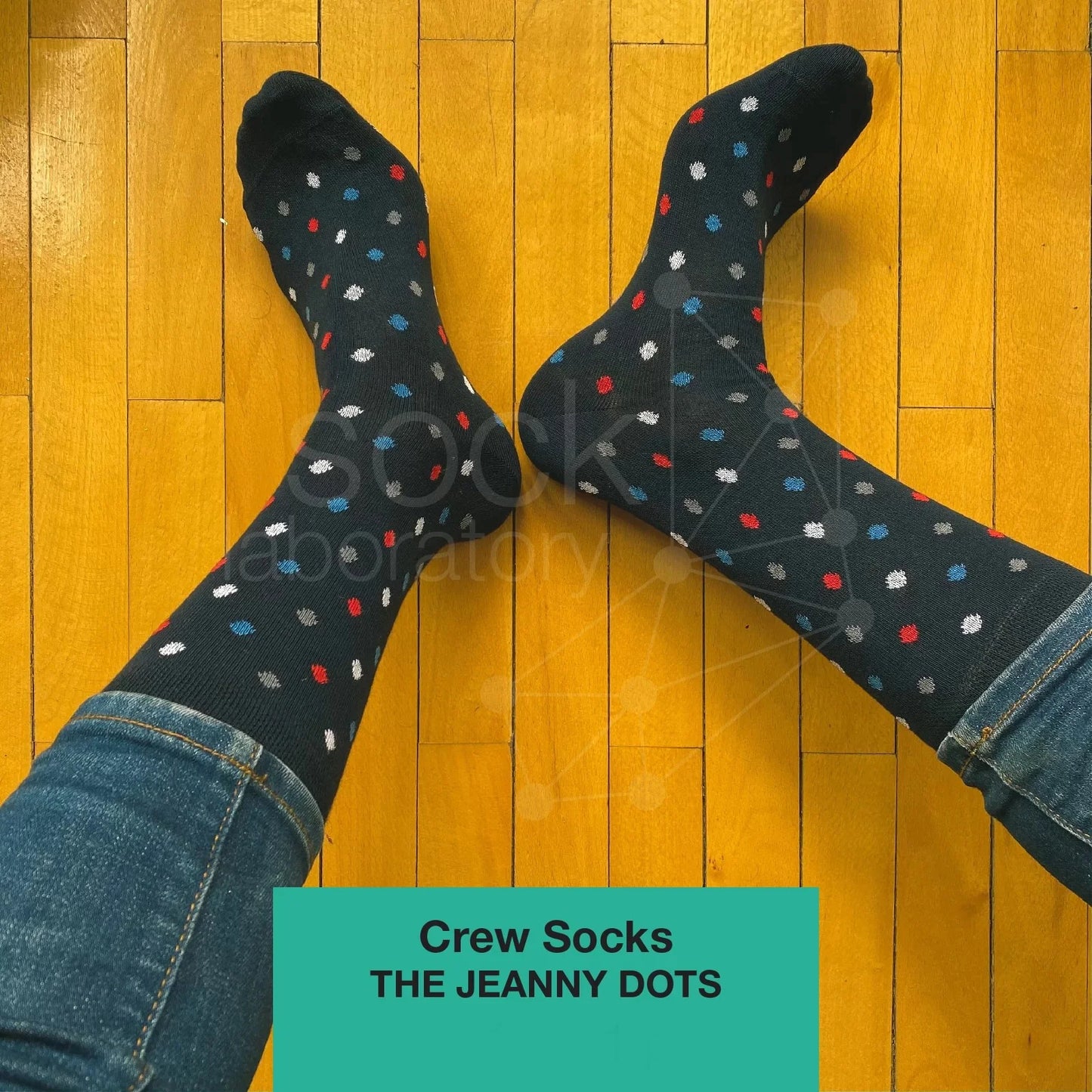 CREW SOCKS - Set of 3 / Dots Multicolor / The Elegant Dots / The Jeanny Dots