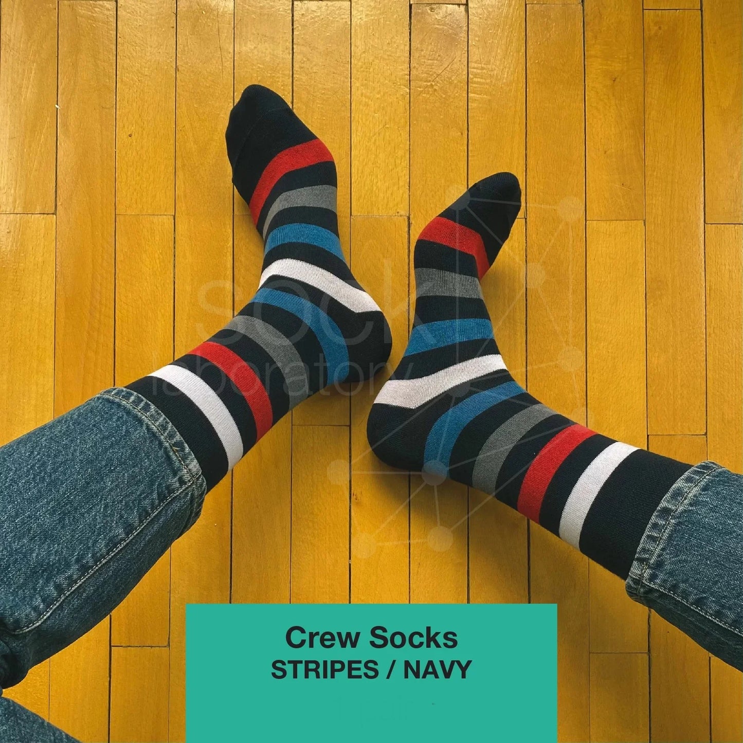 CREW SOCKS - Set of 3 / Navy Stripes /The Captain Stripes / The Christmas Stripes