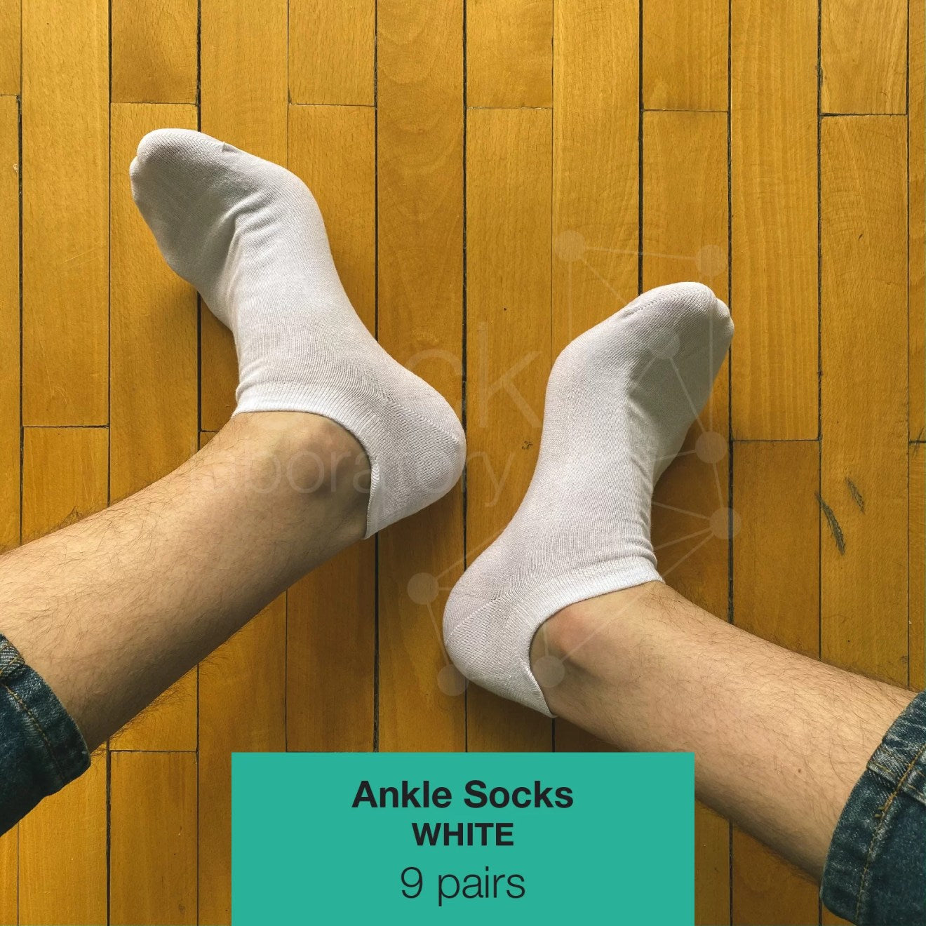 “The Ankles in Black & White” Sock Box / 18 pairs